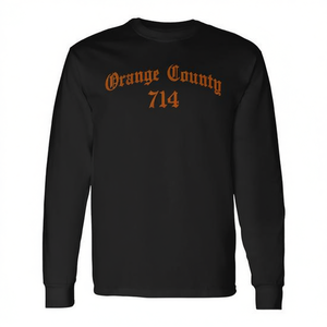 T-shirt promotionnel Orange County à manches longues, code postal 714, Santa Ana, Californie, motif fierté de l'Orange County - Product Image 2