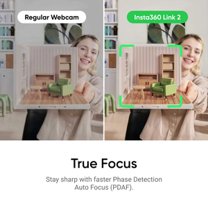 Insta360 Link 2/Link2c กล้องเว็บแคมระดับมืออาชีพ 4K HDR ไมโครโฟน 1/2 นิ้ว ระบบ AI ตรวจสอบ ควบคุมด้วยท่าทาง ตัดเสียงรบกวน ใช้งานร่วมกันได้ - Product Image 6