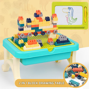 Set da Disegno 2 in 1 Personalizzato <span class=keywords><strong>per</strong></span> Bambini, Lavagna <span class=keywords><strong>per</strong></span> <span class=keywords><strong>Blocchi</strong></span> e Disegno, Giocattolo Educativo <span class=keywords><strong>per</strong></span> Bambini, Tavolo da Disegno e Lavagna <span class=keywords><strong>per</strong></span> Graffiti - Product Image 1