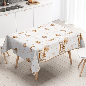 Décorations de premier <span class=keywords><strong>anniversaire</strong></span> pour garçon, assiettes, serviettes, gobelets, couverts pour 10 invités, motif ours en peluche - Product Image 6