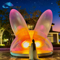 Ballon gonflable commercial personnalisé en forme de lapin (conception à air fermé) avec éclairage LED, film TPU changeant de couleur, imperméable, mignon, Bugs Bunny