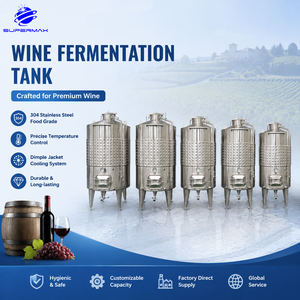Tanque de Fermentación de Vino de Acero Inoxidable 304/316 con Enfriamiento por Chaqueta, Fermentador Rojo para Vino de Frutas, Equipo para la Elaboración de Vino en <span class=keywords><strong>Bodega</strong></span> - Product Image 1