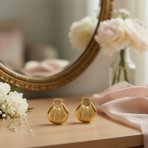 Orecchini a Cerchio Trendy Placcati Oro in Lega di Zinco, Gioielli Unisex alla Moda, Orecchini Statement per Donna e Uomo, Ideali per Feste - Product Image 2