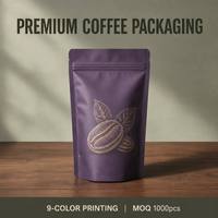 Sachet Doypack en Mylar Plastique Personnalisé avec Impression Gravure, Anti-Odeur, Ziplock, 100g 200g 500g, pour Emballage de Thé