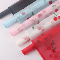 58*58cm/pcs rouge cerise Design imprimé en plastique étanche fleur Bouquet papier d'emballage Floral papier d'emballage