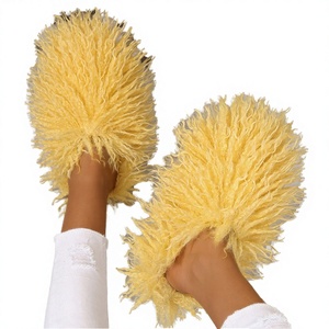 Factory Direct Wholesale Big Size Womens <b>Fluffy</b> Soft Light Weight Winter Warm Fur for Flat Sole Designer - Product Image 2