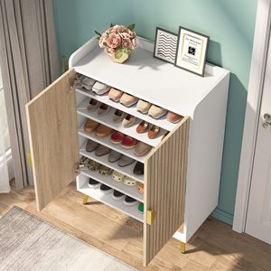 Meuble à chaussures moderne en bois SENYU avec étagère ouverte, organisateur de rangement autoportant pour entrée, design scandinave pour usage domestique - Product Image 3