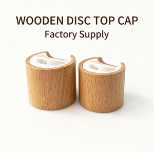 Tapa de disco de madera WeWood de Vietnam, tapa de madera de haya natural, tapa a presión para botella, dispensador de champú, loción y líquidos - Product Image 1