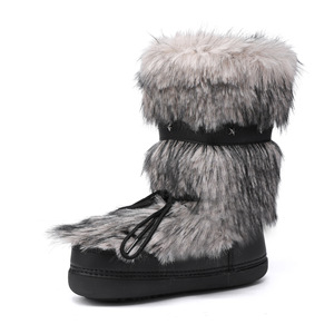 รองเท้าบูทกันหิมะสำหรับเด็กและผู้ใหญ่ รุ่นใหม่ปี 2027 KJ Space <span class=keywords><strong>Boots</strong></span> แบบหุ้มข้อกลาง ขนเต็มตัว กันน้ำ กันลื่น สำหรับฤดูหนาว บุขนแกะหนานุ่มพิเศษ อุ่นสบาย ใช้ได้ทั้งชายและหญิง - Product Image 1