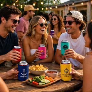 Funda de Neopreno para Latas de 12 oz, Reutilizable, Aislante, para Refrescos y Cerveza - Portavasos Plegable con Logotipo Personalizado - Product Image 6