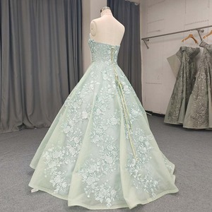 Robes de Quinceañera Lsany237 vert menthe moderne, épaules dénudées, appliques florales, dentelle, antistatiques, pour fête des 15 ans des jeunes filles - Product Image 3