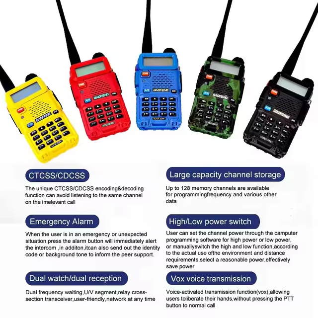 Recommend Hot Sell Original Walkie-talkie UV5R,2024 New Product UV5R 5W Waterproof Low Price Radio