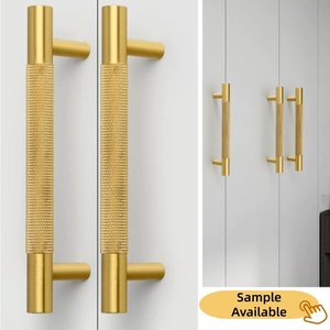 Poignées de meuble modernes en aluminium moleté argenté pour tiroirs de cuisine, armoires de chambre et commodes, 128mm 192mm, quincaillerie de mobilier - Product Image 2