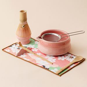 OEM Customized 7pcs Japanese Kung Fu <b>Tea</b> Tool <b>Set</b> Handmade Ceramic Traditional Matcha Gift Box Matte Pink Coffee & <b>Tea</b> <b>Sets</b> - Product Image 3