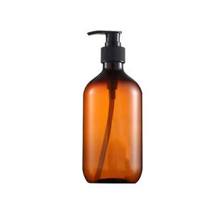 Flacon de shampooing en PET <span class=keywords><strong>solide</strong></span>, brun, 500 ml, flacon rond en plastique pour <span class=keywords><strong>gel</strong></span> <span class=keywords><strong>douche</strong></span>, flacon de <span class=keywords><strong>recharge</strong></span> pour savon pour les mains d'hôtel - Product Image 2