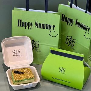 Takeaway <b>Bakery</b> Bag Food Kraft Paper Carrier Colorful Bags for Take Out Cafe Burger <b>Boxes</b> Bread Donuts Baking - Product Image 2
