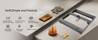 Máquina de Grabado y Corte Láser de Escritorio de Última Generación con Potencia de Salida de 40 W, Mayor Precisión, Compatible con DXF, Papel, Madera, Cuero y Acrílico