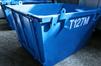 Bac de levage ouvert robuste Q235B, benne à déchets de construction personnalisable, conteneur industriel mobile avec porte