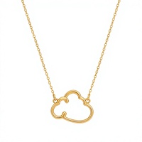 Collier pendentif nuage doré en acier inoxydable avec chaîne à maillons, bijoux tendance pour femmes