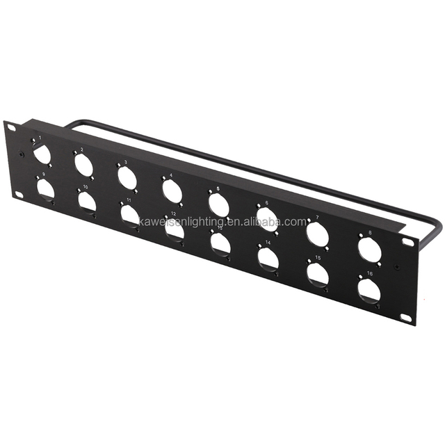 Rack Mount 2u Patch Panel with 24 Ports 19 Inch Rack Cabinet Metal Part Audio Amplifier 24 D Series MDLX Chassis Mount Connector