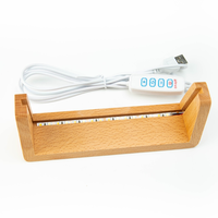 Lampes de nuit LED en forme de U avec alimentation USB, taille personnalisée, bases de table en bois de hêtre/noyer écologiques pour la décoration intérieure en acrylique
