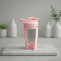Bouteille d'eau en plastique transparente sans BPA personnalisée en gros, bouteille de shaker pour protéines en plastique