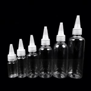 2026 the Prevailing Trend Pocket Size Plastic PET Pointed Hair Oil Nozzle Clear Squeeze <b>Bottles</b> With Twist Caps - Product Image 1