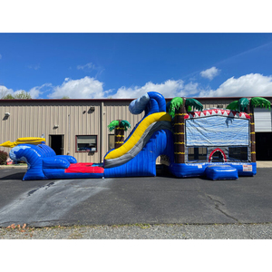 Château gonflable <span class=keywords><strong>pas</strong></span> <span class=keywords><strong>cher</strong></span> avec toboggan aquatique, trampoline en PVC pour enfants, parc d'attractions, jardin, <span class=keywords><strong>location</strong></span> estivale - Product Image 1