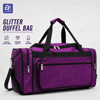 Sac de sport en tissu pailleté bleu sarcelle avec logo brodé personnalisé et strass, sac de voyage pour équipes de cheerleading, danse et gymnastique pour filles