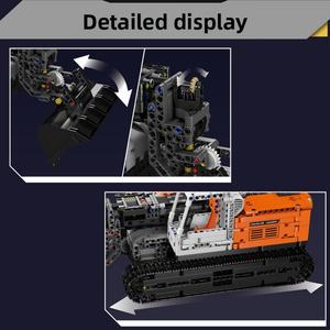 Mouldking Yuxing Engineering Pneumatic Groundhog Loader Télécommande Bulldozer Construction de voitures Jouet de modèle en plastique pour enfants Camion - Product Image 3