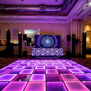 Pista de Baile LED Interactiva Iluminada a Cuadros Personalizable, para Bodas y Fiestas, con Destellos de Neón Digitales en Rojo y Azul, Control DMX512, IP66 - Product Image 1