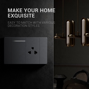 118*75mm chống cháy PC khách sạn chuyển đổi bảng điều chỉnh điện một băng đảng chuyển đổi + 3 cực thái ổ cắm hiện đại chuyển đổi ánh sáng và cửa hàng - Product Image 6