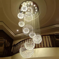Lámpara de Araña Moderna de Cristal de Lujo, Colgante Grande, Ahorro de Energía, LED, Control Remoto, Estilo Contemporáneo para el Hogar