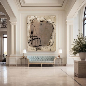Arte Mural Enmarcado Wabi Sabi, Pintura al Óleo Abstracta Texturizada en 3D Hecha a Mano, Pintura Decorativa Minimalista en Lienzo <span class=keywords><strong>para</strong></span> Sala de Estar - Product Image 2