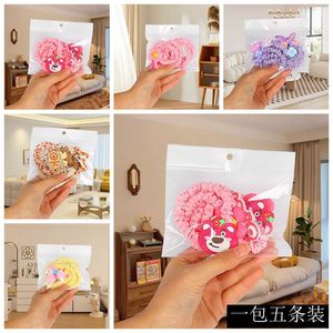 Cute Cartoon Children <b>Hair</b> Tie Braided Fabric <b>Hair</b> Band Daily Use Safety <b>Lock</b> 5pcs Pack - Product Image 1