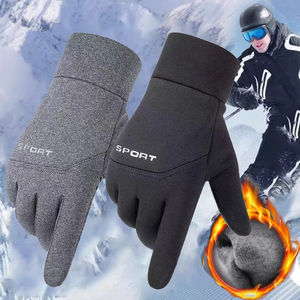Guantes de esquí cálidos de invierno para hombre, guantes impermeables a prueba de viento con pantalla táctil para Snowboard, motocicleta, conducción, cómodos guantes cálidos - Product Image 1