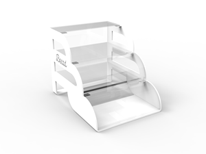 Ekmek kek şeffaf akrilik ekran standı <span class=keywords><strong>3</strong></span> katlı özelleştirmek boyutu ve logo Modern ve klasik sayaç üst vitrin rafı - Product Image 5