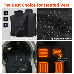 <span class=keywords><strong>Gilet</strong></span> chauffant en graphène personnalisé avec logo, multi-poches, 3 niveaux de réglage de la chaleur, économe en énergie, confortable, pour l'escalade - Product Image 2