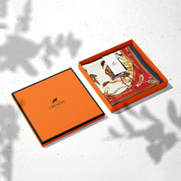 Boîte à foulards avec logo personnalisé en gros Boîte en carton supérieure et inférieure Boîte d'emballage cadeau de luxe 2 pièces pour foulard