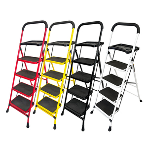 Échelle pliante moderne en acier au carbone de haute qualité, antidérapante, portable, certifiée CE, appartements, 3 à 6 marches, large marchepied, multifonctionnelle - Product Image 2