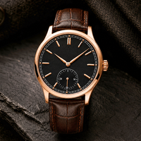 OEM Business Mechanische Armbanduhr Edelstahlgehäuse Echtes Leder Krokodilleder-Armband Automatische Mechanische Uhr für Herren