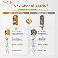 Yaqin Embouts de ponceuse à ongles en carbure de tungstène, personnalisés, de sécurité, lisses, à forme de baril large, 3XC 4XC 5XC pour manucure en salon