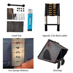 <span class=keywords><strong>Tente</strong></span> <span class=keywords><strong>de</strong></span> <span class=keywords><strong>toit</strong></span> pour voiture pliable facile à installer pour 3 à 4 personnes, isolée, en aluminium, coque rigide <span class=keywords><strong>XL</strong></span>, <span class=keywords><strong>tente</strong></span> <span class=keywords><strong>de</strong></span> <span class=keywords><strong>toit</strong></span> pour 4 personnes avec sacs à chaussures - Product Image 6