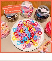 Élastiques à cheveux doux et extensibles de style serviette, coloris bonbon, avec boucle de maintien pour filles