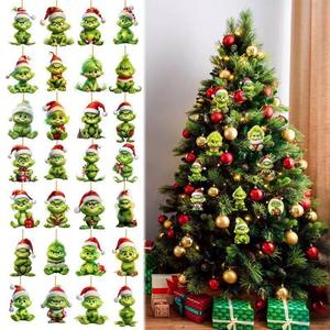 Adorno Transfronterizo de Acrílico Plano del Bebé <span class=keywords><strong>Grinch</strong></span> para Árbol de Navidad Colgante Decorativo Festivo - Product Image 1