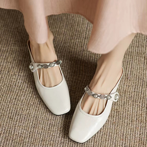 <span class=keywords><strong>Scarpe</strong></span> da ballo da donna personalizzate in fabbrica Mary Jane comode <span class=keywords><strong>ballerine</strong></span> alte morbide in vera pelle con fibbia in metallo piatte Super ragazze - Product Image 1