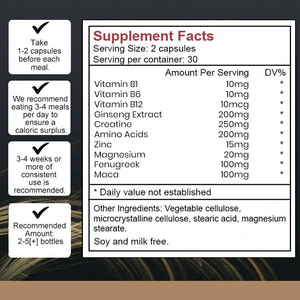 Ginseng vitamina B 1 6 12 B1 B6 B12 complejo aumento de peso suplementos píldoras aumento de peso cápsula para flaco - Product Image 2