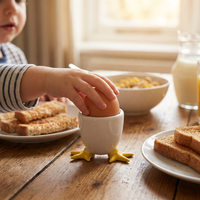 Vente en gros d'œufières créatives en céramique blanche en forme de pattes de canard, porte-œufs amusants en porcelaine en forme d'animaux pour la cuisine, le petit-déjeuner, la décoration de Pâques