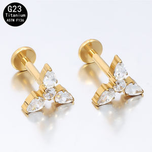 Ruiqian Sieraden Draag Scherpe Nagels op de Feestjes Hoge Kwaliteit F136 Puur Titanium Oorbellen Binnengewinde Zirkoon <span class=keywords><strong>Piercing</strong></span> Sieraden - Product Image 4