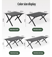 Table de camping pliable en acier carbone avec logo personnalisé, table de camping extérieure robuste et légère avec sac de transport pour pique-nique